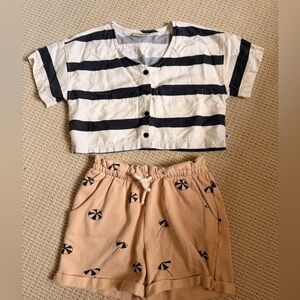Carlijnq top, Sproet & Sprout shorts (expensive European) JCrew  Mini Boden